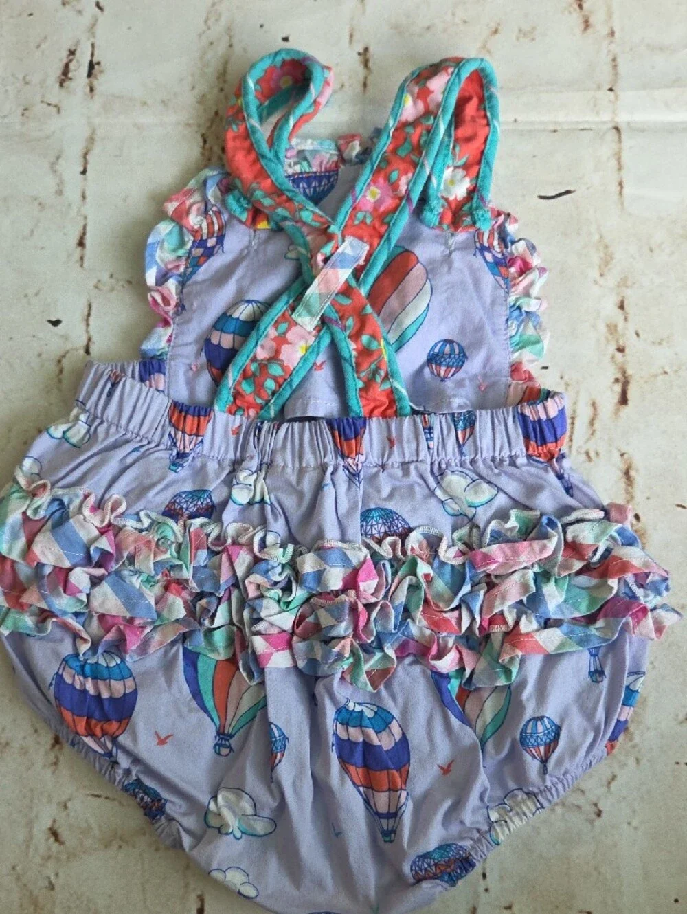 Wildflowers Lavender Hot Air Balloon Ruffle One-Piece